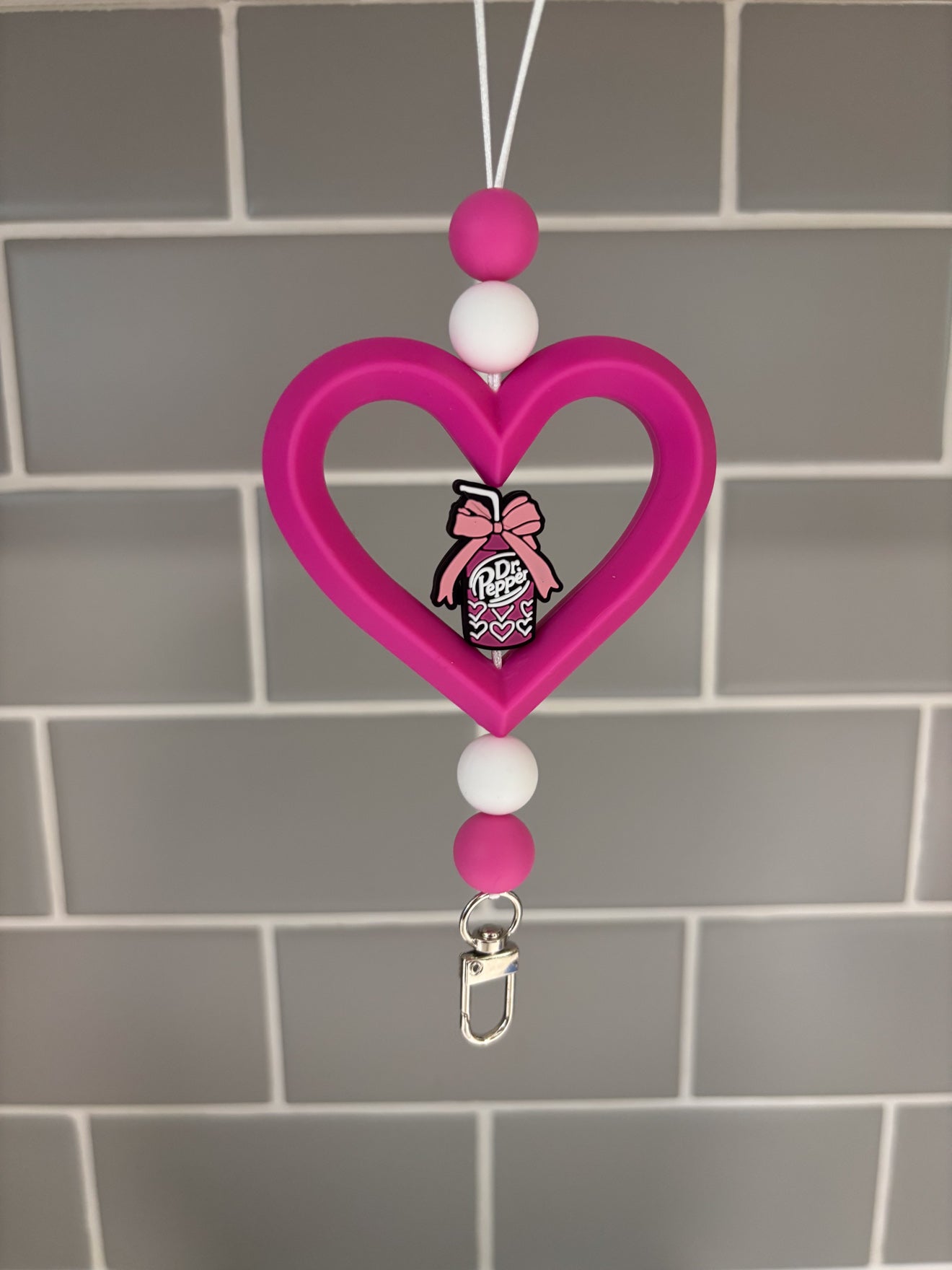 Dr. Pepper Bow - Pink Heart