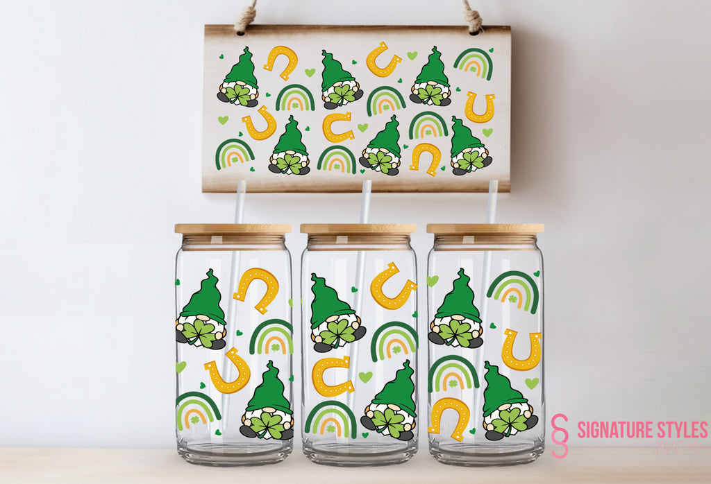 Valentines/St.Patty's Day Glass Can