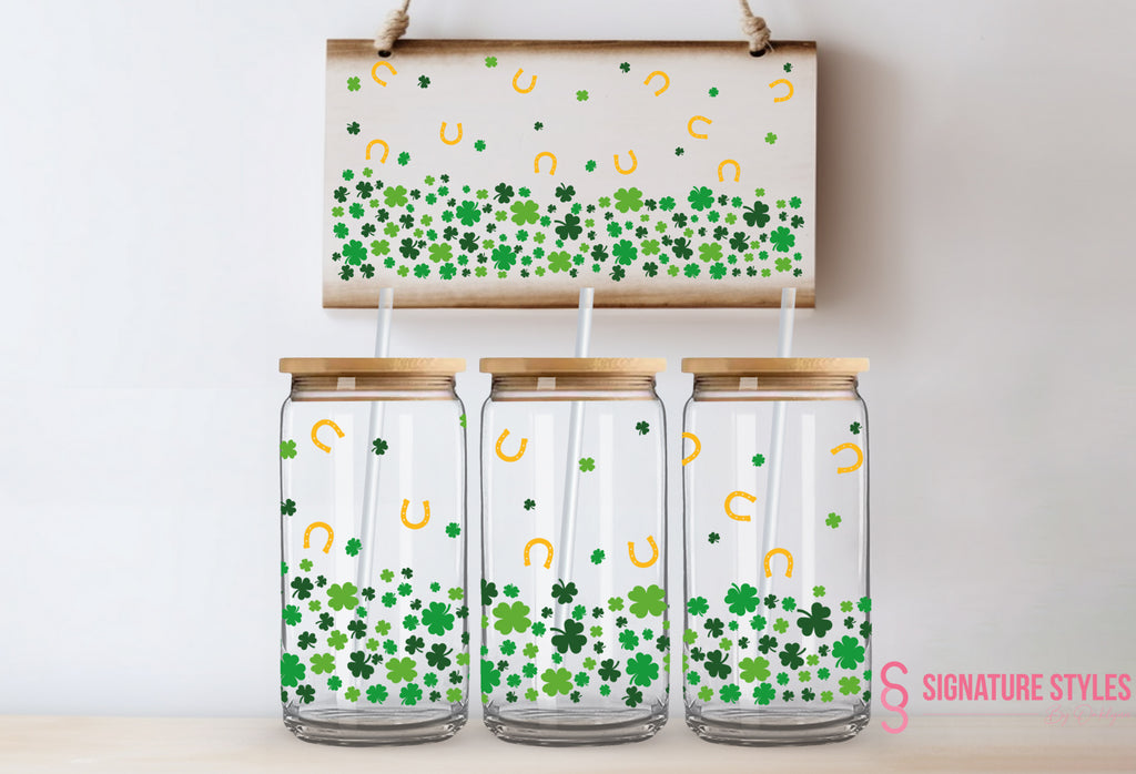 Valentines/St.Patty's Day Glass Can