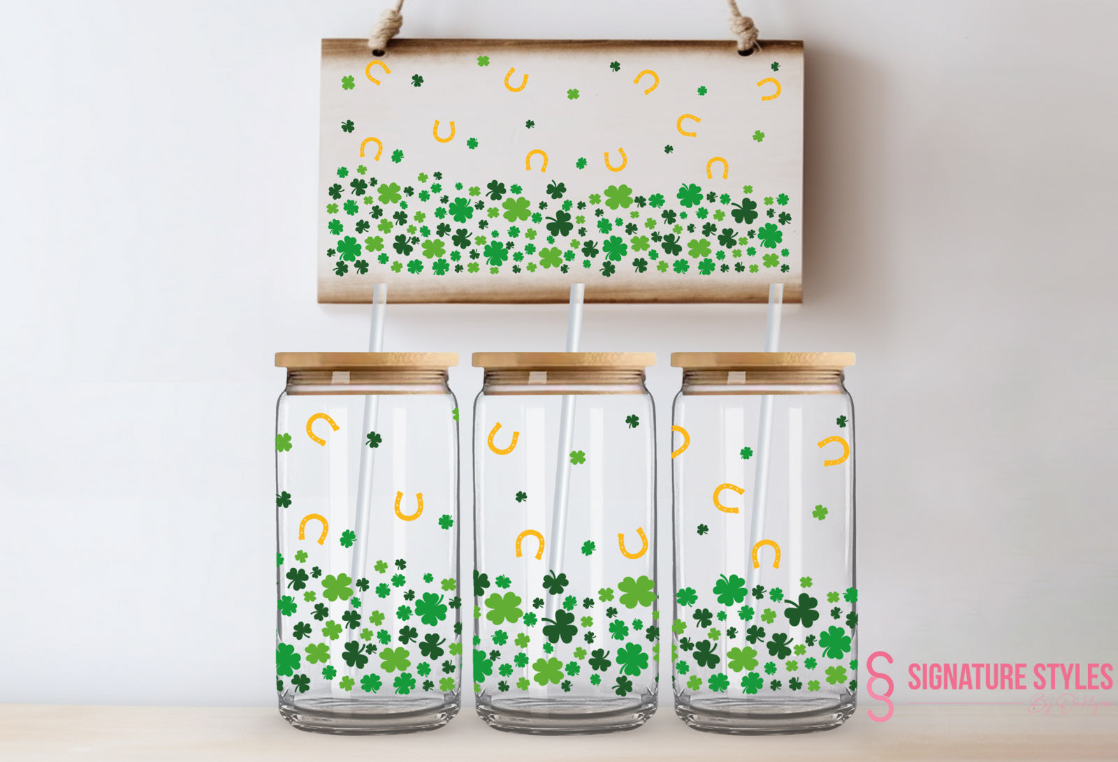 Valentines/St.Patty's Day Glass Can