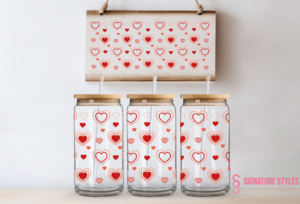 Valentines/St.Patty's Day Glass Can