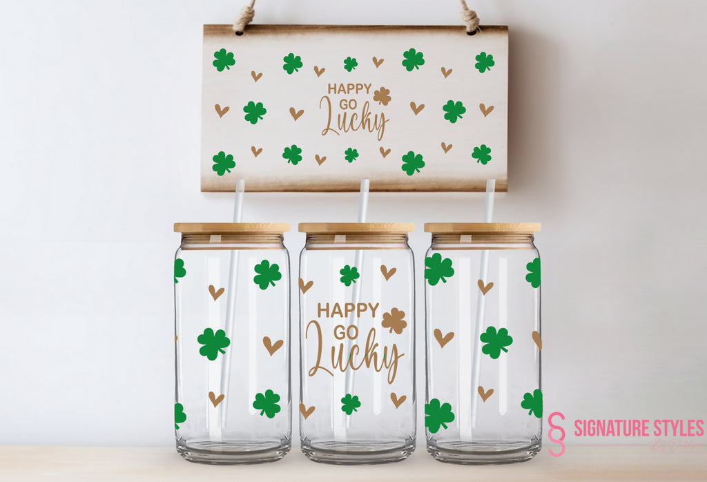 Valentines/St.Patty's Day Glass Can